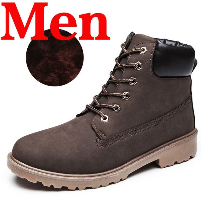 Winter Men Boots PU Outdoor Snow Ankle Boots Male