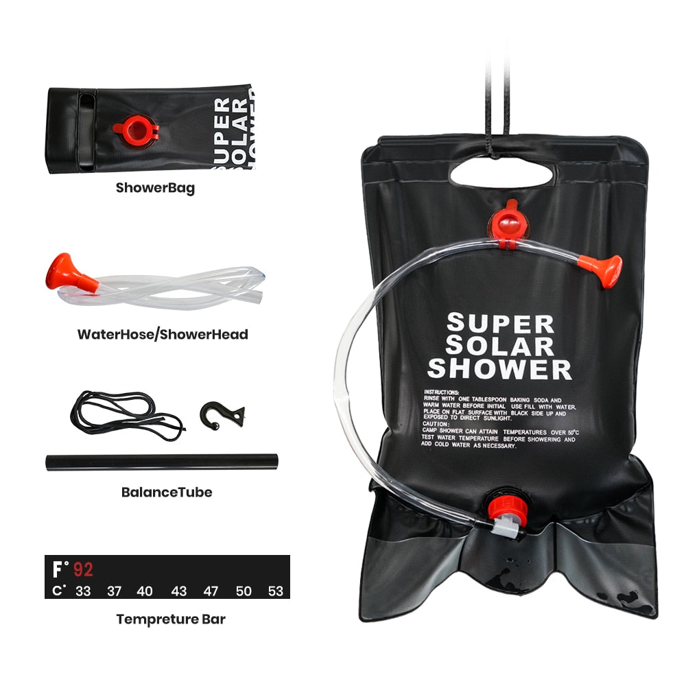 20L Camping Portable Shower Bag with Switch Hose