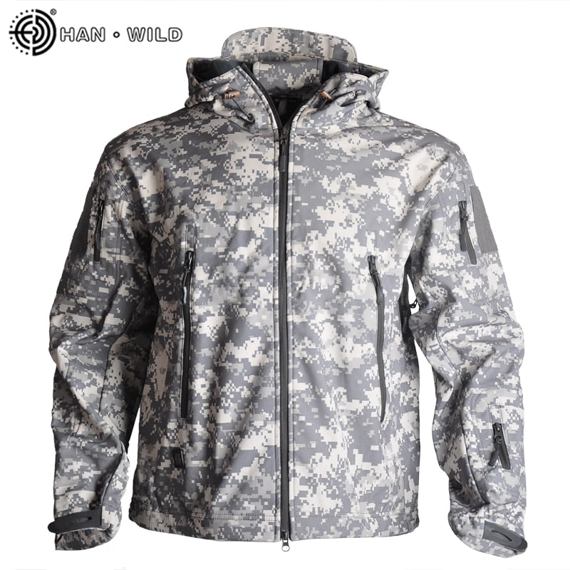 Mens Waterproof Hiking Army Jacket Windbreaker