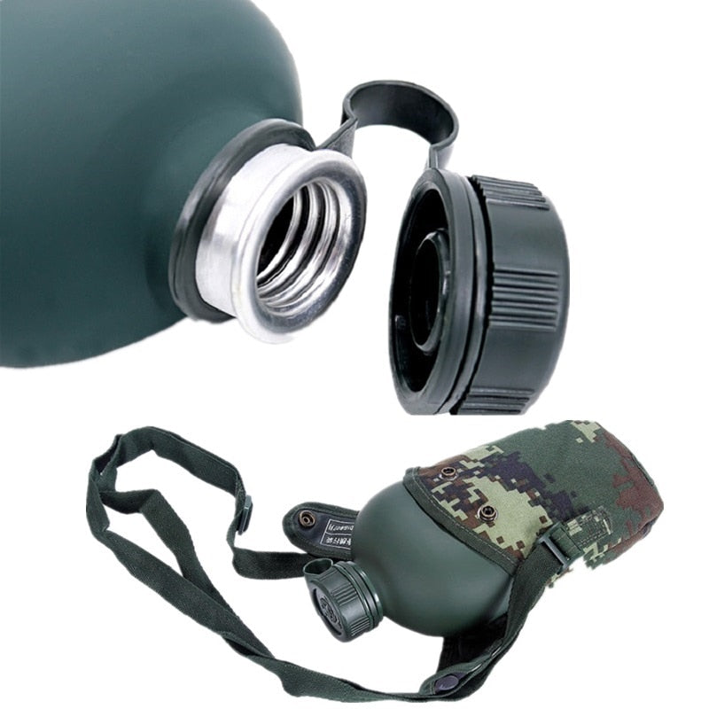 1L Outdoor Military Camping Water Canteen With Pouch