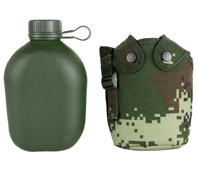 1L Outdoor Military Camping Water Canteen With Pouch