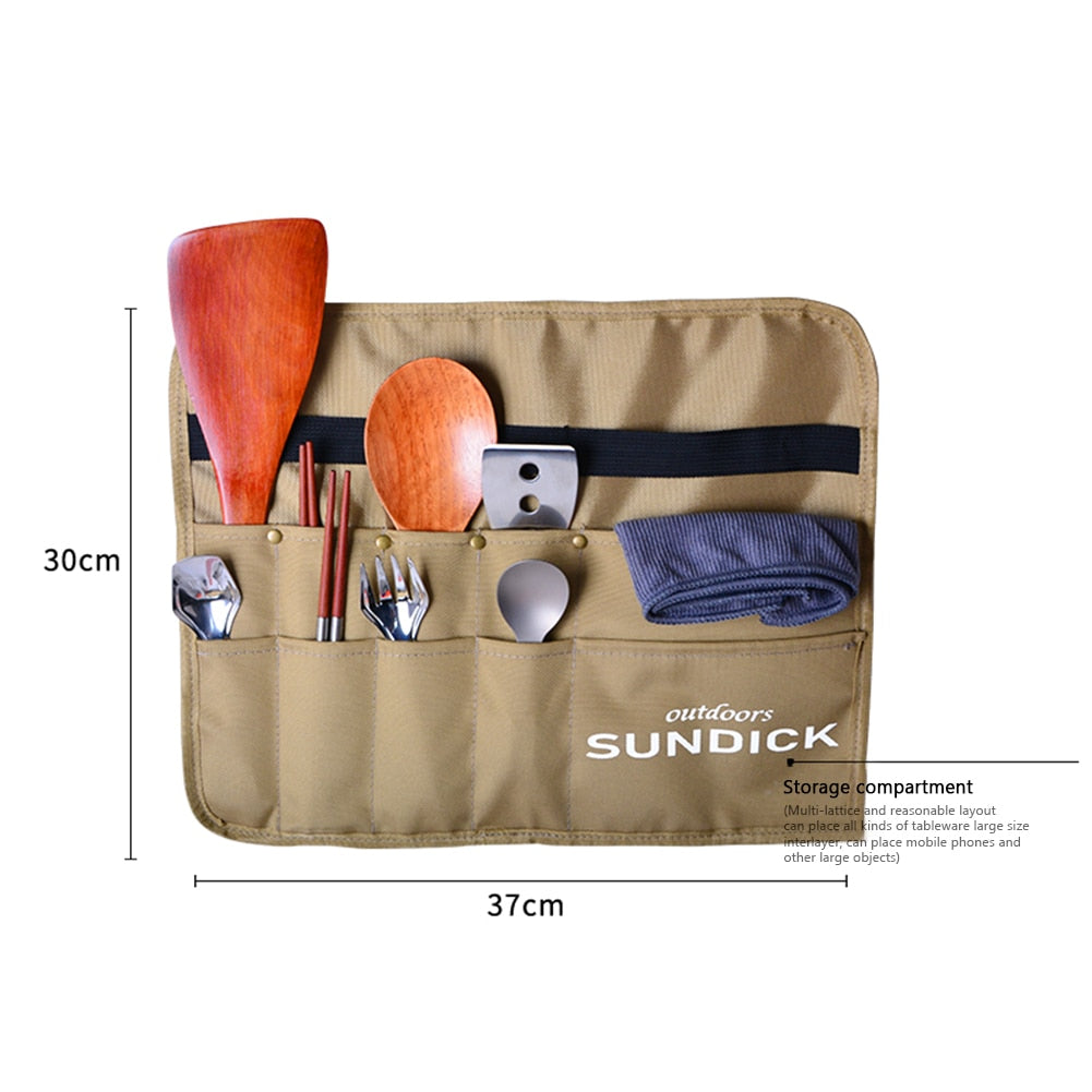 Cooking Utensil Cloth Outdoor Camping Tableware Bag