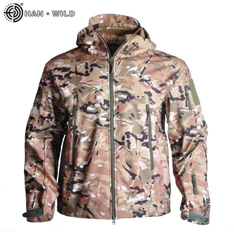 Mens Waterproof Hiking Army Jacket Windbreaker