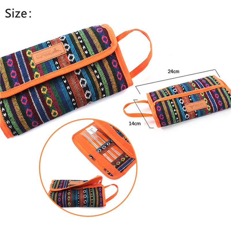 Cooking Utensil Cloth Outdoor Camping Tableware Bag