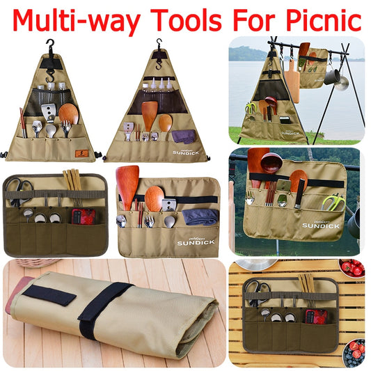 Cooking Utensil Cloth Outdoor Camping Tableware Bag