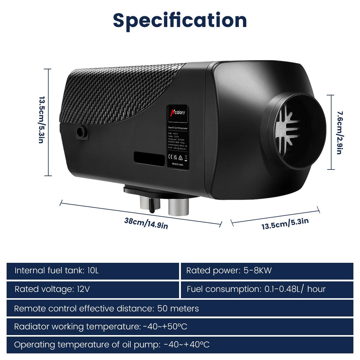 Car/RV Heater 5-8KW 12V Air Diesels Heater