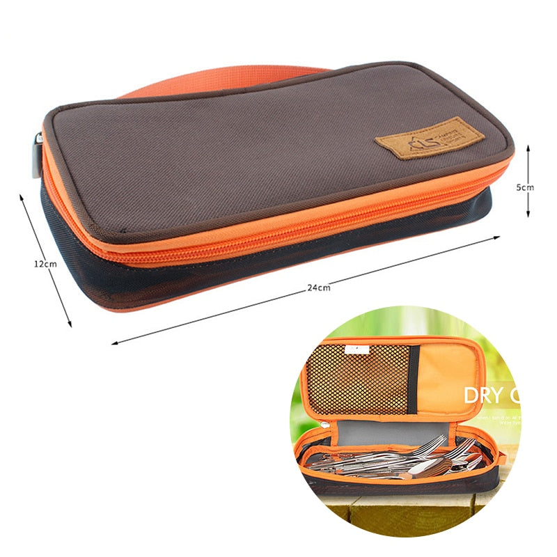 Cooking Utensil Cloth Outdoor Camping Tableware Bag