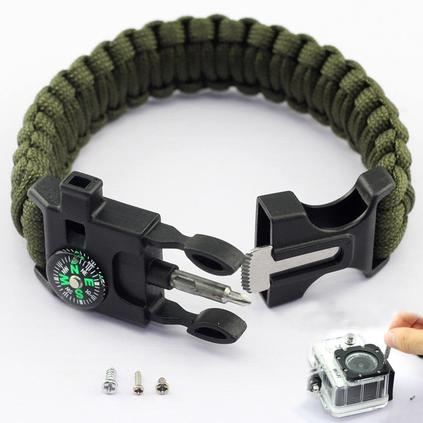 Survival Compass Camping Bracelet